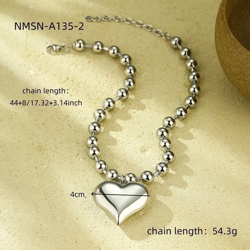 Lady Heart Shape 316 Stainless Steel  Plating Pendant Necklace