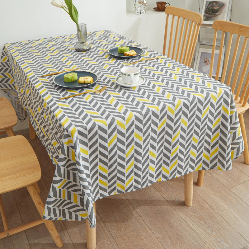 Modern Style Minimalist Stripe Tree Watermelon Polyester Cotton Polyester Tablecloths