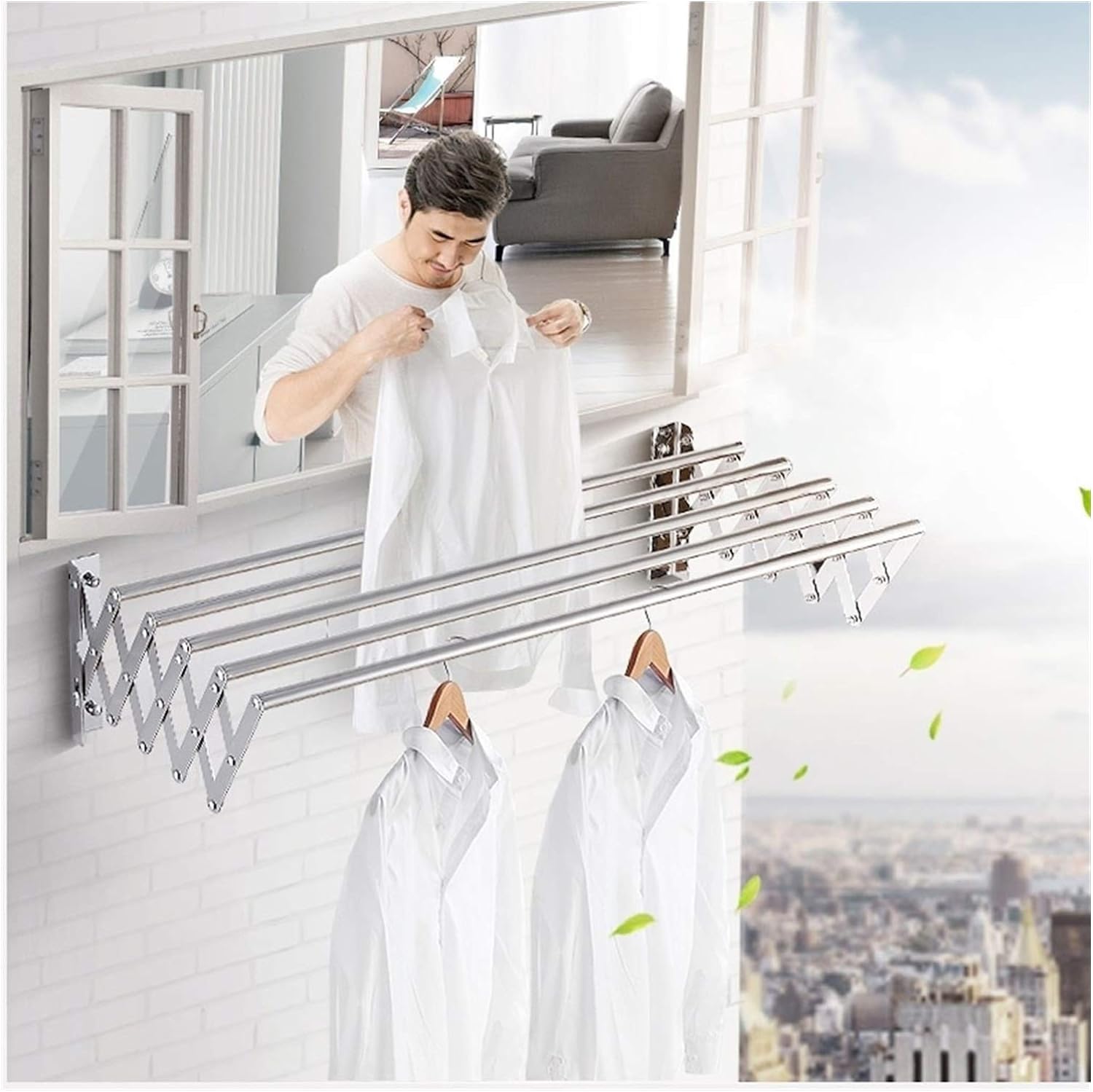 W Type Clothes Drying Rack Wall Mounted . Extendable Drying Rack For Clothes