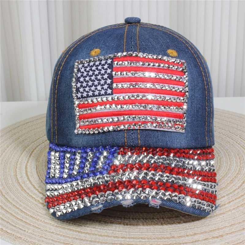 Unisex Streetwear Letter Usa Flower Curved Eaves Baseball Cap