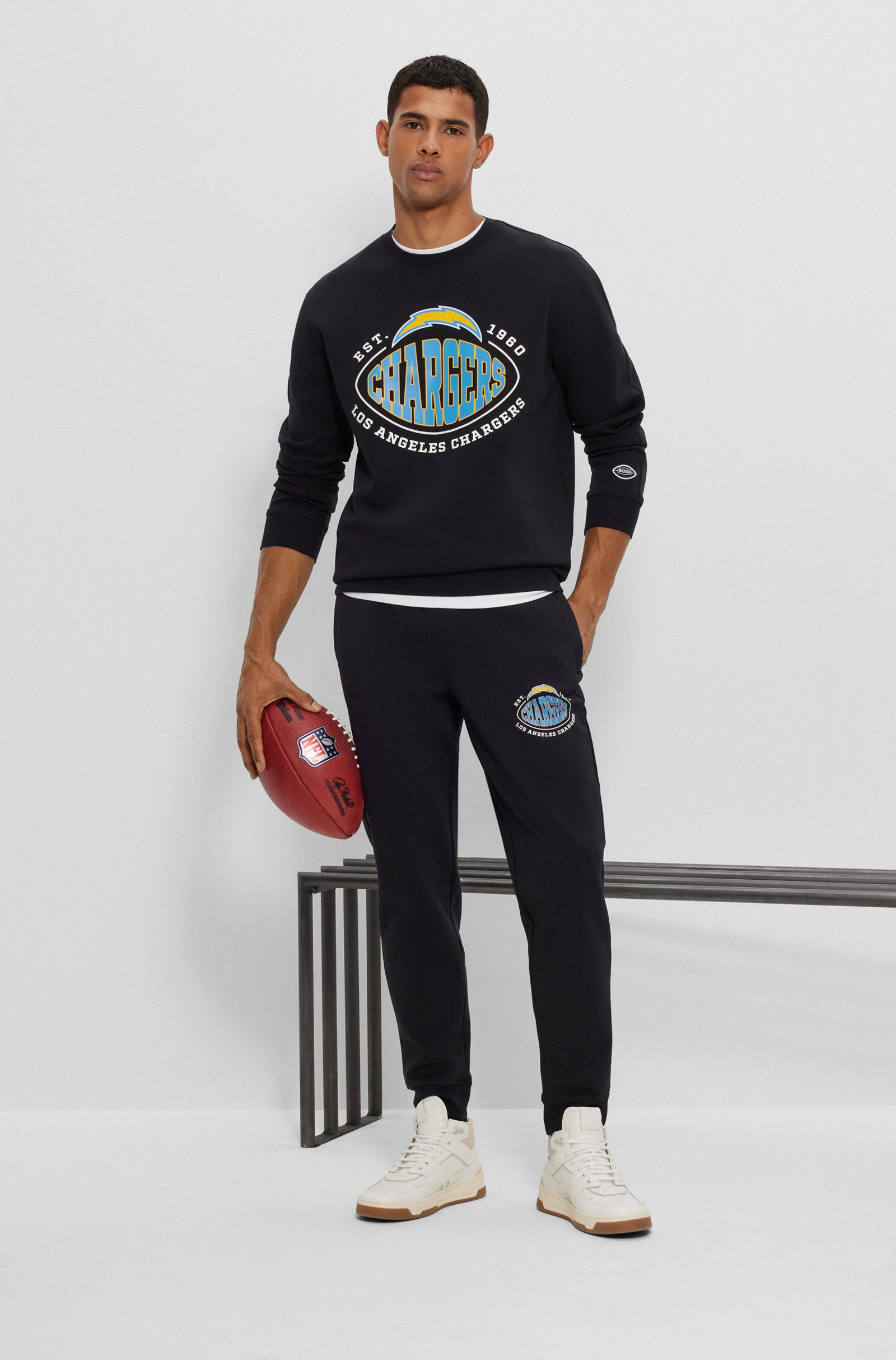 BOSS X NFL COTTON-BLEND SWEATSHIRT WITH COLLABORATIVE BRANDING