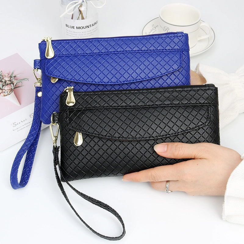 Women's Pu Leather Solid Color Elegant Square Zipper Long Wallets