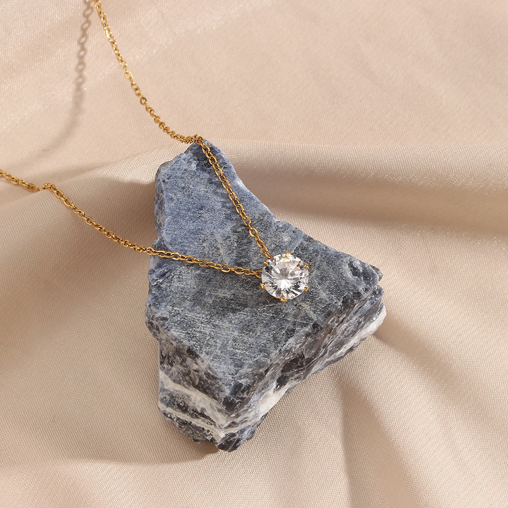 Fashion Stripe Geometric Stainless Steel 18K Gold Plated Necklaces