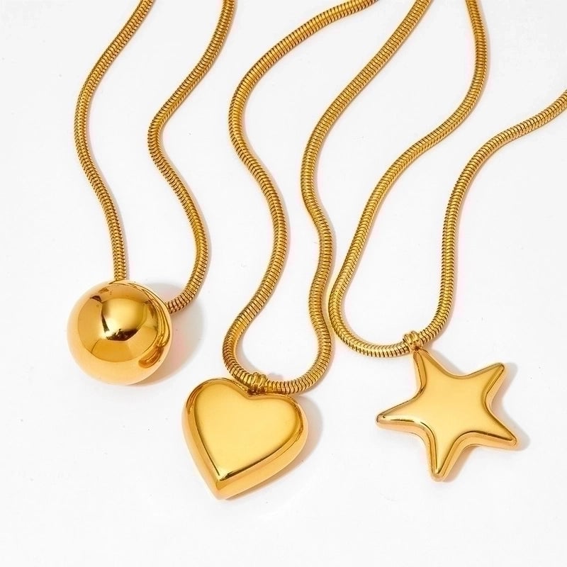 304 Stainless Steel 16K Gold Plated White Gold Plated Gold Plated Casual Minimalist Plating Heart Shape Pendant Necklace