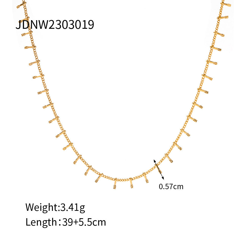 Jie Ding 18K Gold Stainless Steel Necklace Simple Jewelry Titanium Steel