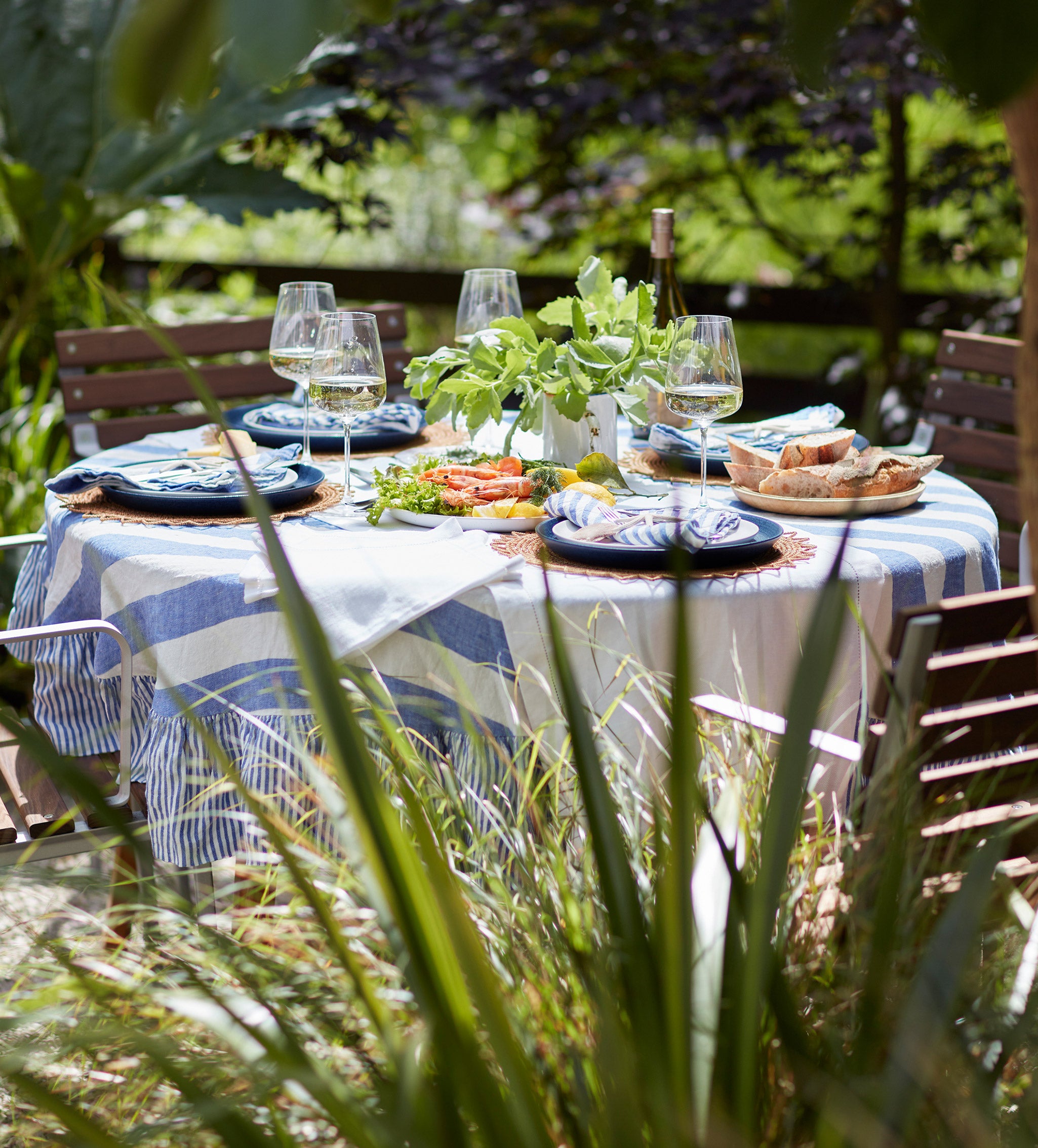 100% Linen Frill Tablecloth