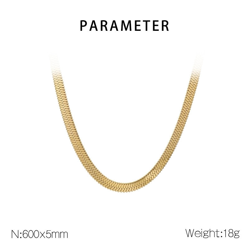 Minimalist Geometric 304 Stainless Steel 18K Gold Plated Necklace