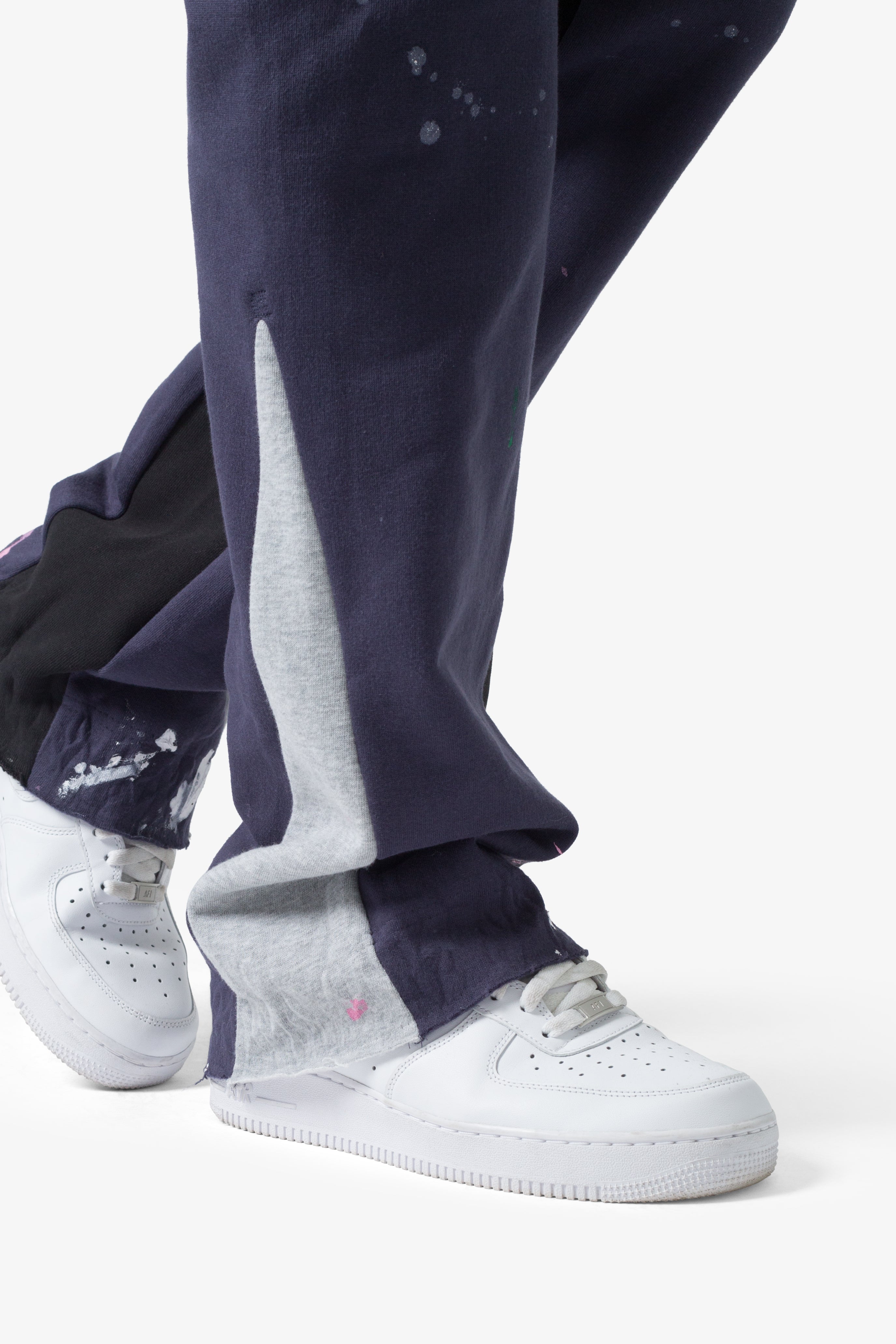 Contrast Bootcut Sweatpants - Vintage Navy