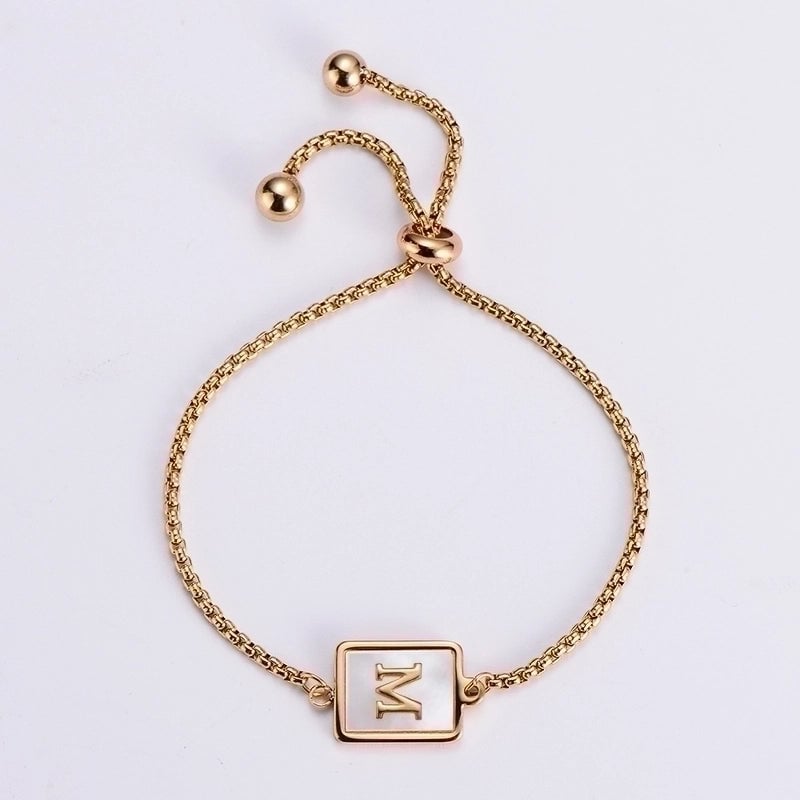 Minimalist Letter 304 Stainless Steel 18K Gold Plated Shell Bracelets In Bulk