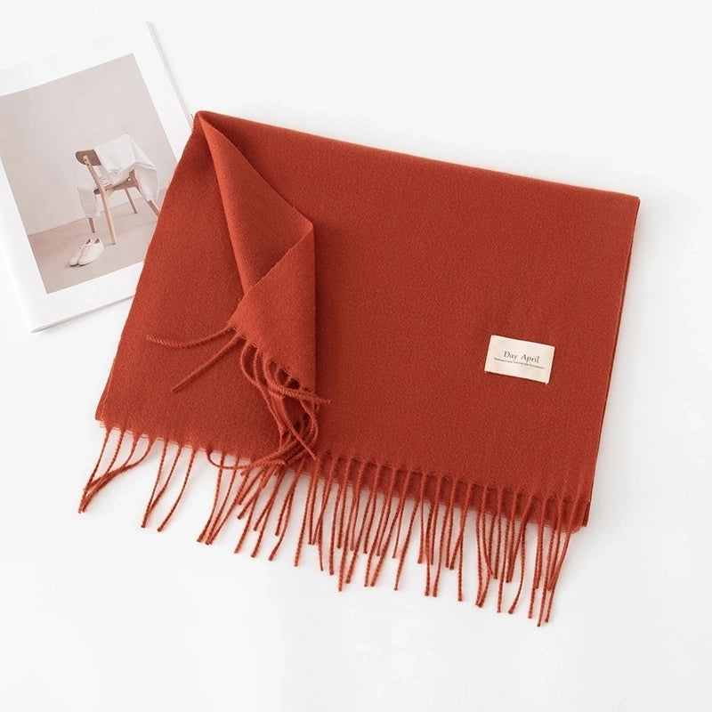 Women's Sweet Solid Color Polyester Scarf
