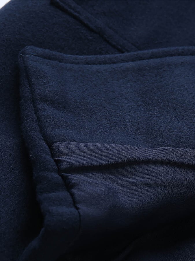Men's Vintage Casual Toggle Solid Color Turndown Collar Coat