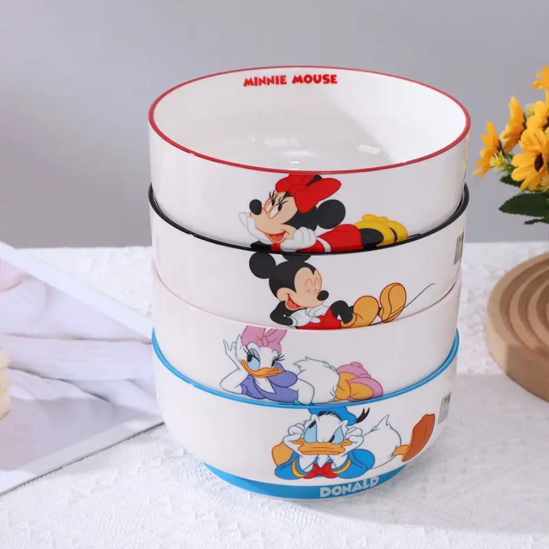 DISNEY MICKEY & MINNIE CERAMIC BOWL SET CUTE NOODLE BOWLS FOR HOME USE