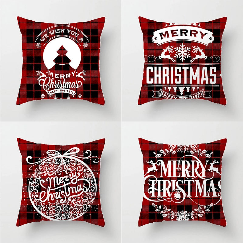Christmas Ethnic Style Letter Elk Polyester Pillow Cases Couch & Sofa Decor