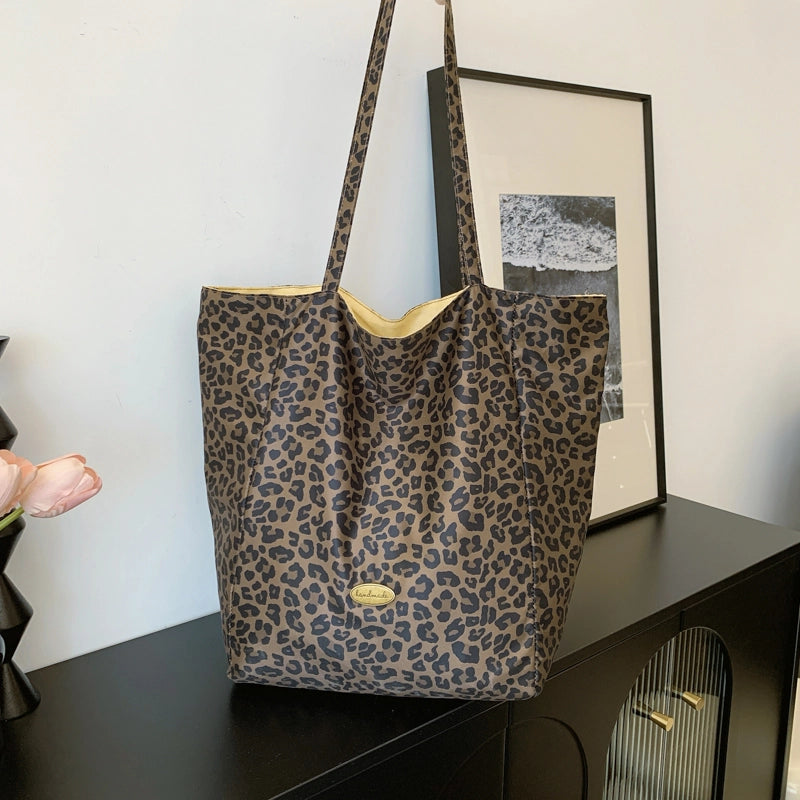 Women's Cloth Leopard Streetwear Square Open Shoulder Bag