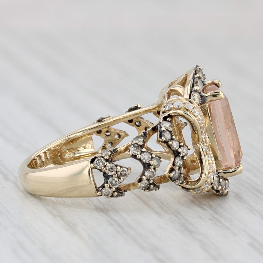 3.63ctw Le Vian Chocolate Brown Diamonds Morganite Ring 14k Gold Size 7 Cocktail