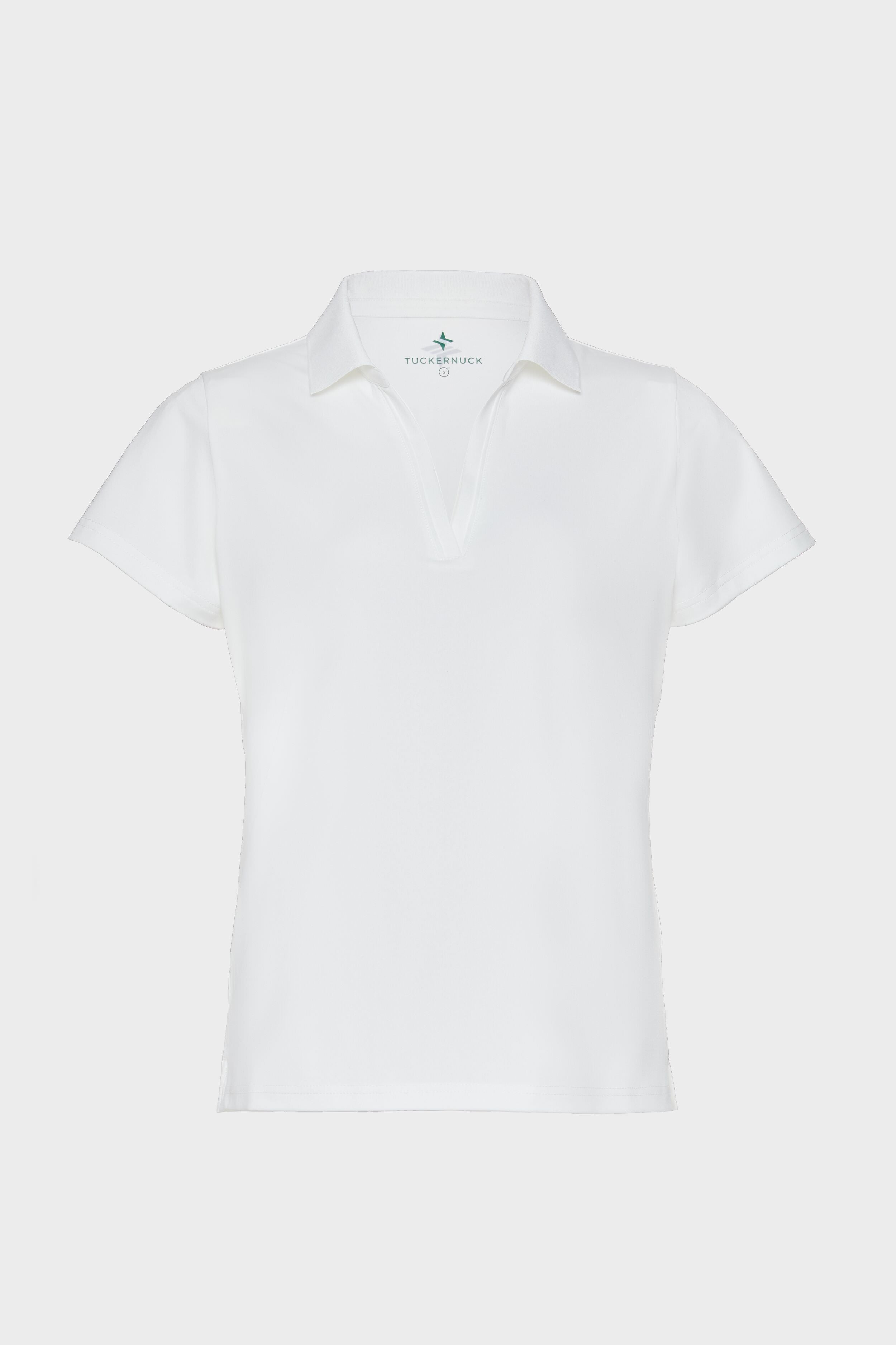 White Short Sleeve Caroline Polo