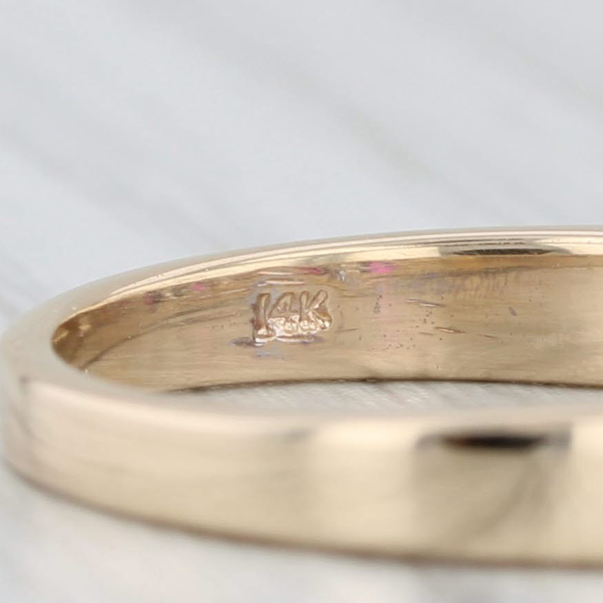 0.56ctw Lab Created Ruby Diamond Ring 14k Yellow Gold Size 6 Stackable