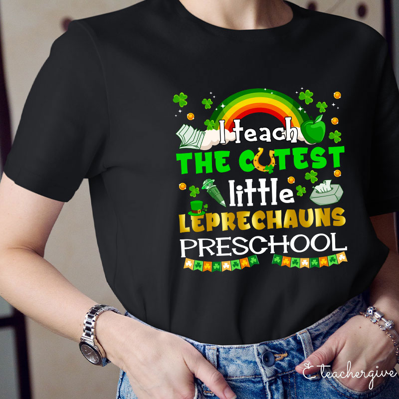 Personalized Grade I Teach The Cutest Little Leprechauns Teacher T-Shirt