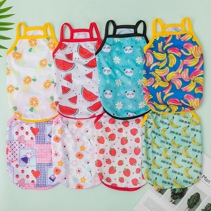 Cute Sweet Polyester Cartoon Fruit Pet Clothing