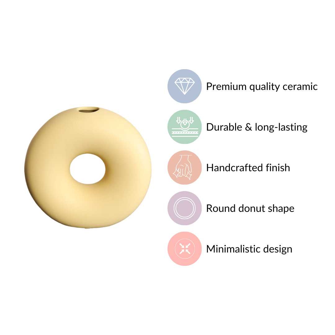 Donut Vase Pastel Yellow