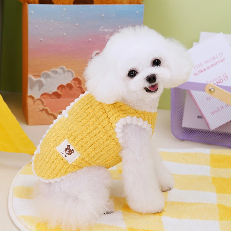 Pet Clothes Autumn And Winter Puppy Clothing Pet Supplies Teddy Cat Clothes 23 Corduroy Vest