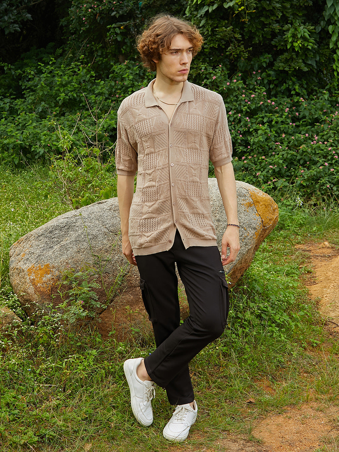 Patch-Knit Shirt