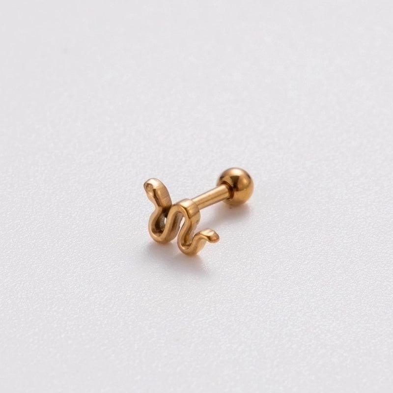 1 Piece Ear Cartilage Rings & Studs Retro Punk Korean Style Heart Shape Butterfly 316L Stainless Steel  Plating