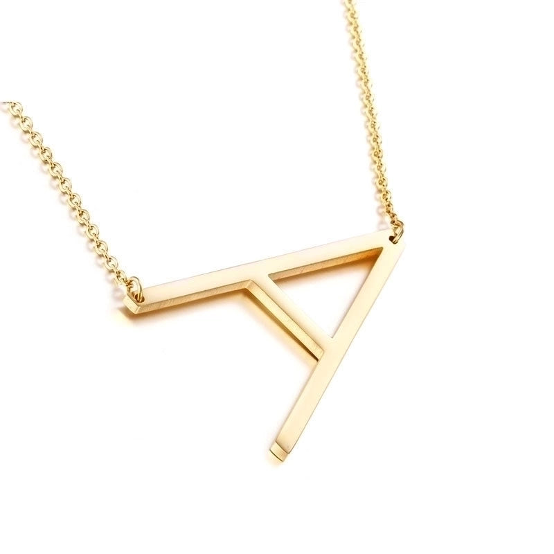 Titanium Steel 18K Gold Plated Minimalist Plating Letter Necklace