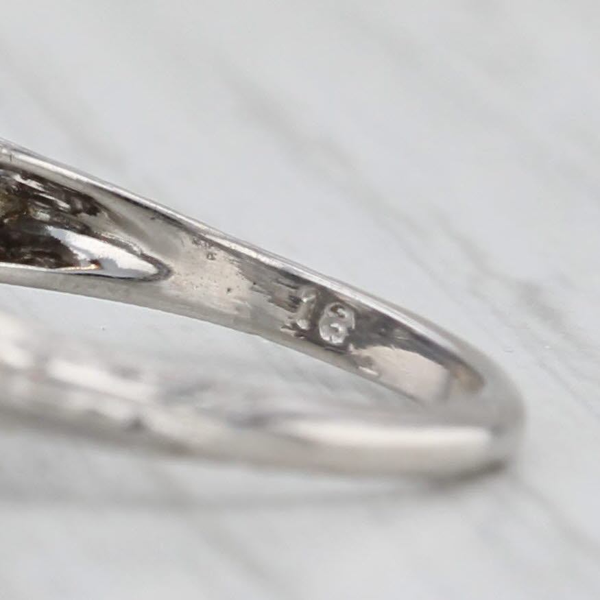 Art Deco 1.08ct Old European Diamond Engagement Ring 18k Gold Floral Sz 5.25 GIA