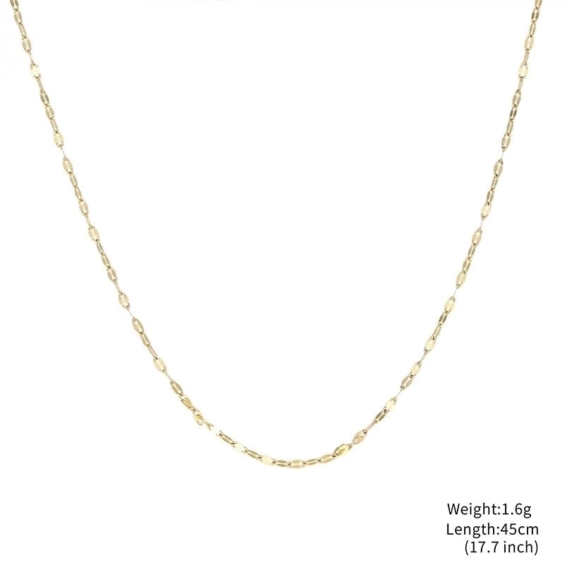 Minimalist Classic Style Solid Color Stainless Steel Gold Plated Plating Necklace