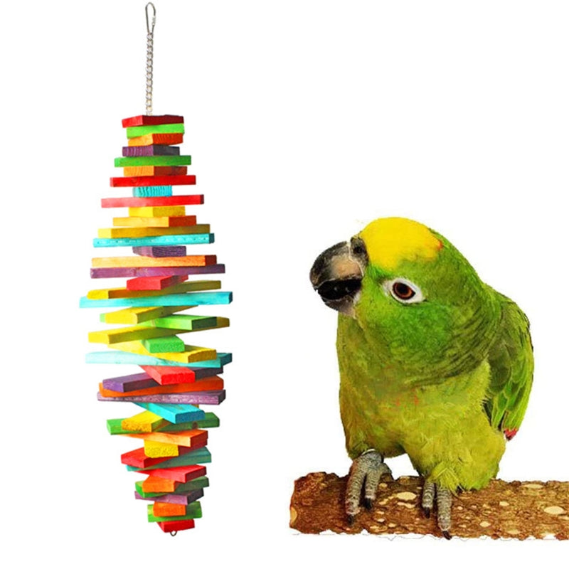 Bird Wood Chew Toy With Hanging Chain