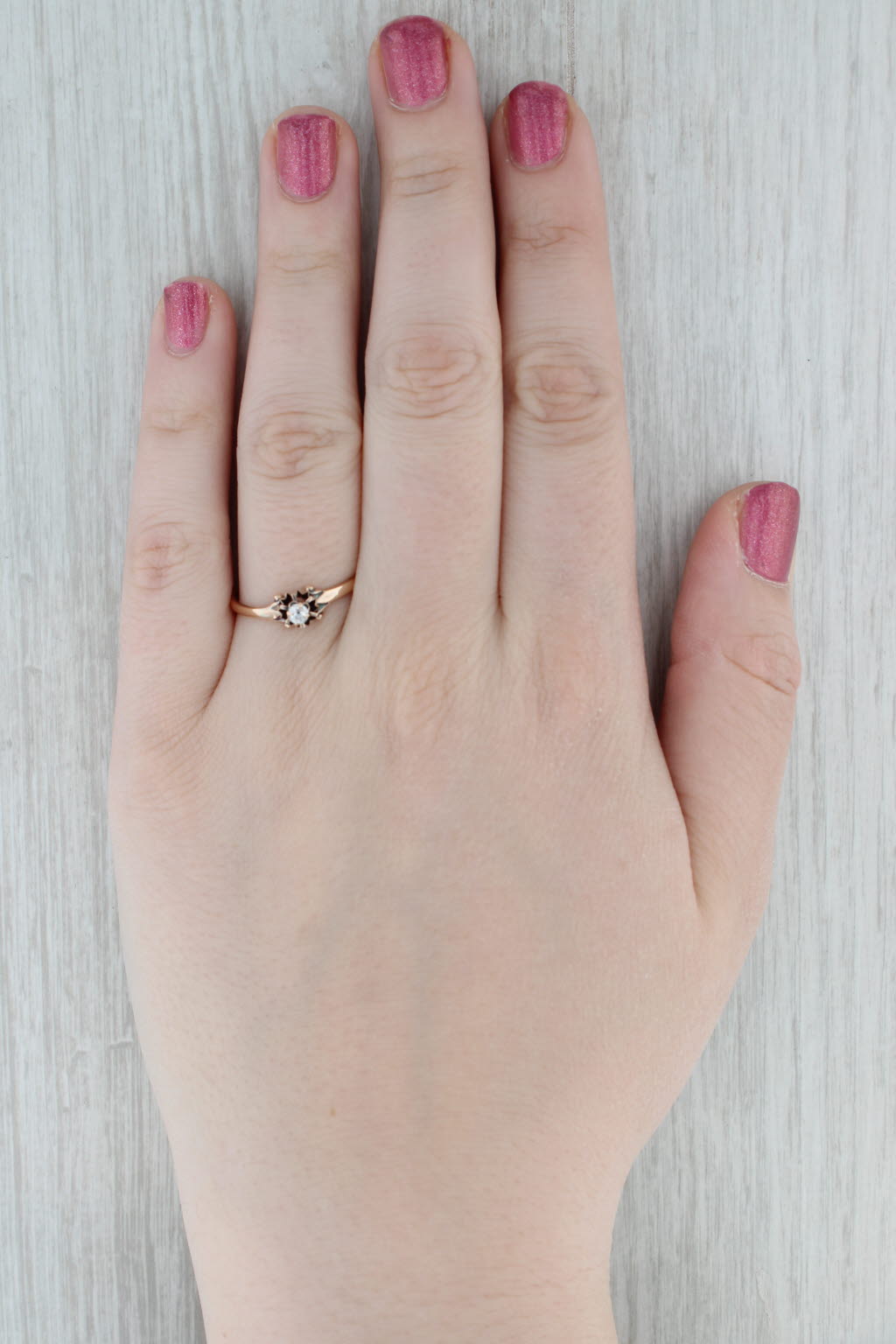 Antique Diamond Solitaire Ring 10k Yellow Gold Size 10 Engagement