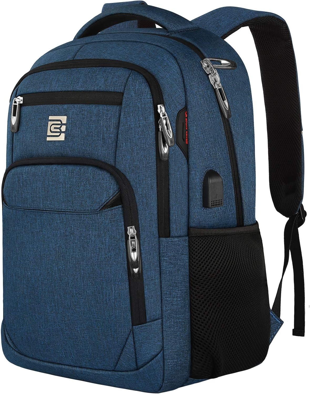 Laptop Backpack,Business Travel Anti Theft Slim Durable Laptops Backpack with USB Charging Port,Water Resistant College Computer Bag for Women & Men Fits 15.6 Inch Laptop and Notebook - Black