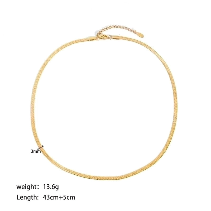 304 Stainless Steel 18K Gold Plated Streetwear Plating Metal Solid Color Sweater Chain Necklace