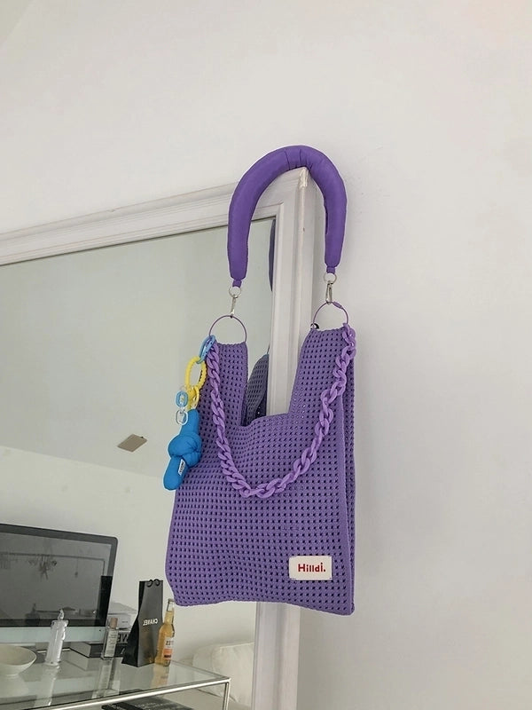 Women's Small All Seasons Polyester Knit Streetwear Handbag