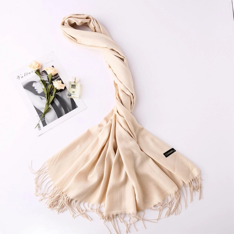 Solid Color 250g Cashmere Wool Scarf Short Thorn Lint Cashmere Warm Men's And Women's Autumn And Winter Shawls