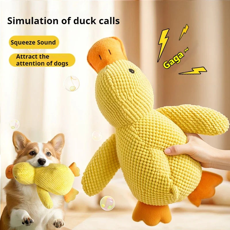 Plush Duck Dog Toy – Soft & Squeaky Comfort Companion