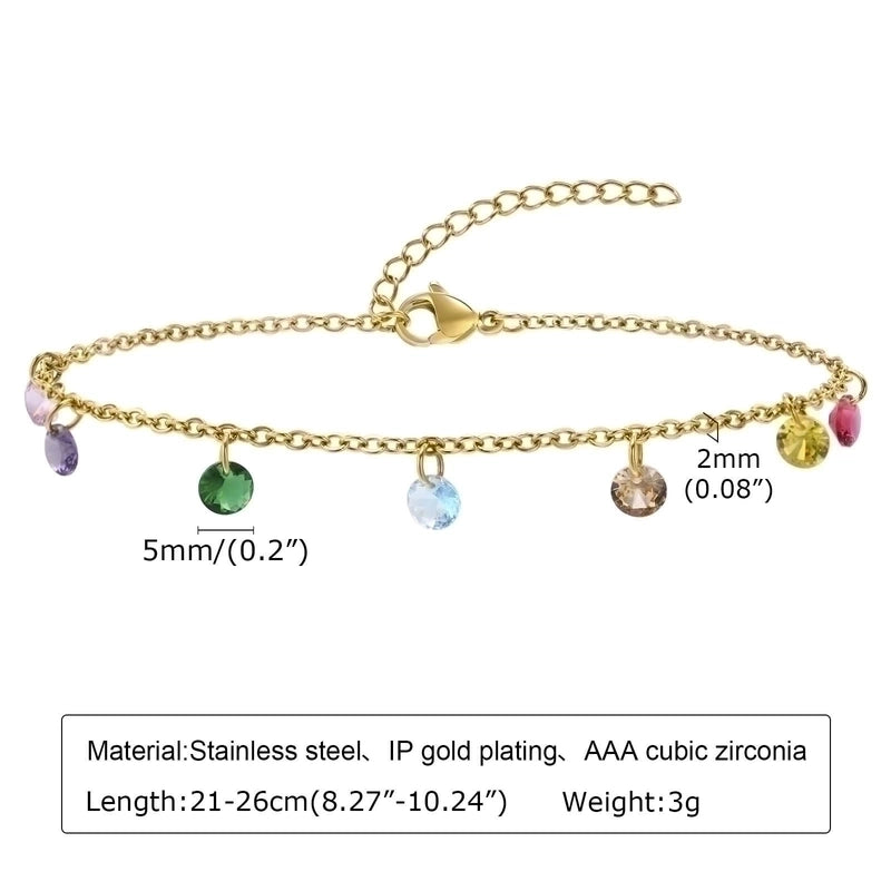 Minimalist Geometric 201 Stainless Steel Zircon 18K Gold Plated Plating Stainless Steel Necklaces