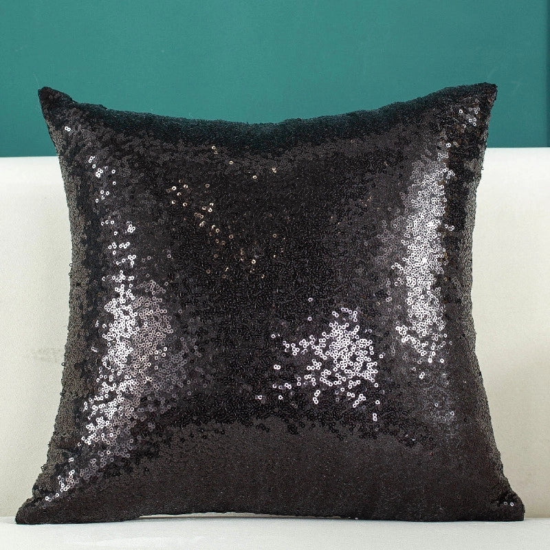 Classical Retro Solid Color Sequin Pillow Cases