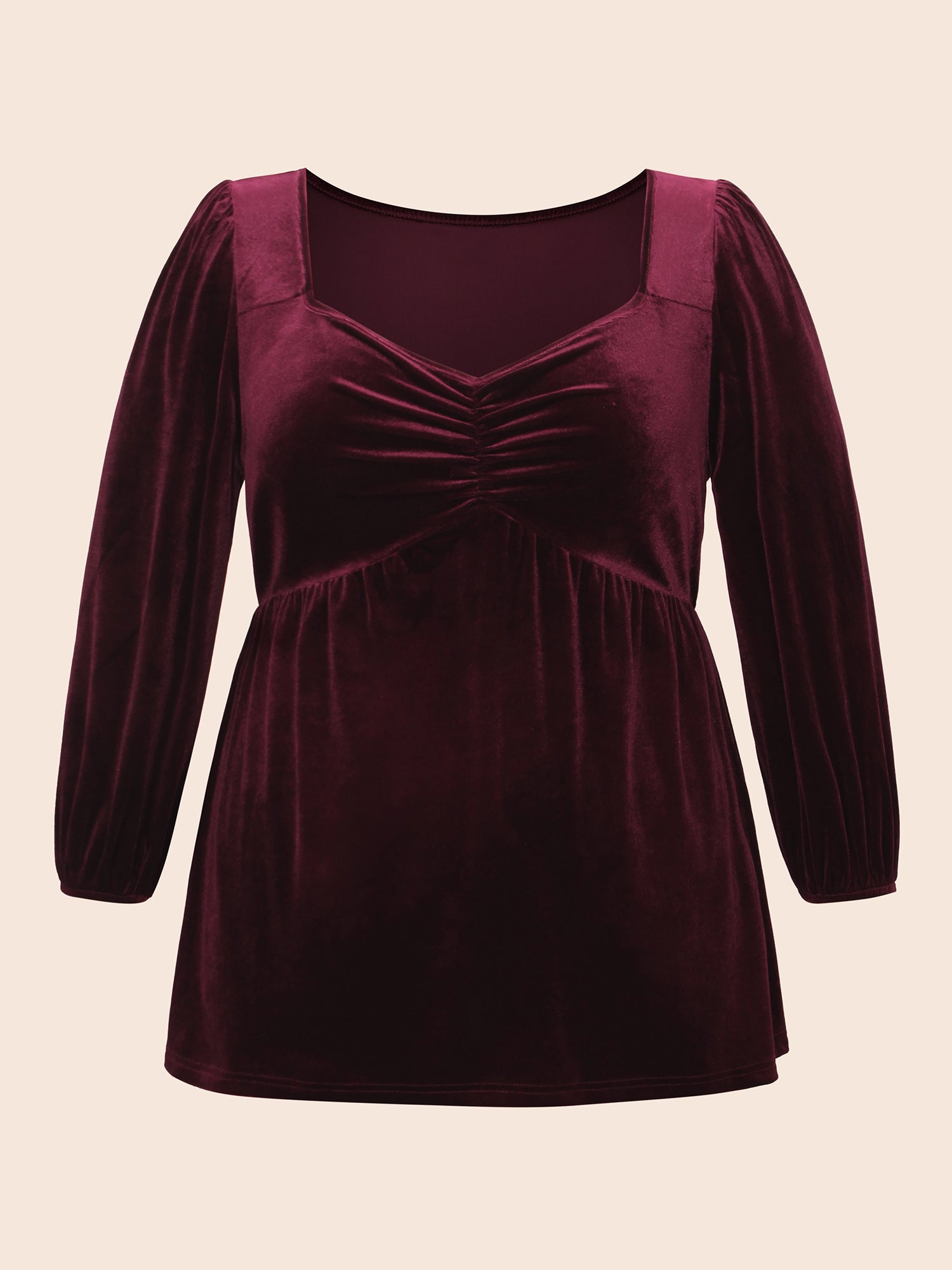 Velvet Heart Neckline Gathered Blouse