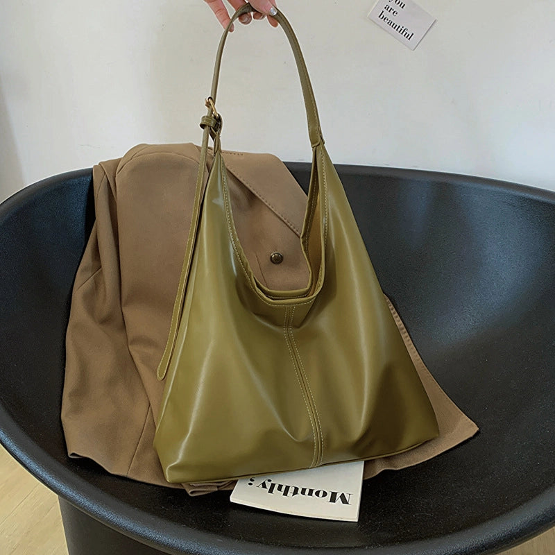 Women's Pu Leather Solid Color Streetwear Multicolor Bucket Magnetic Buckle Tote Bag