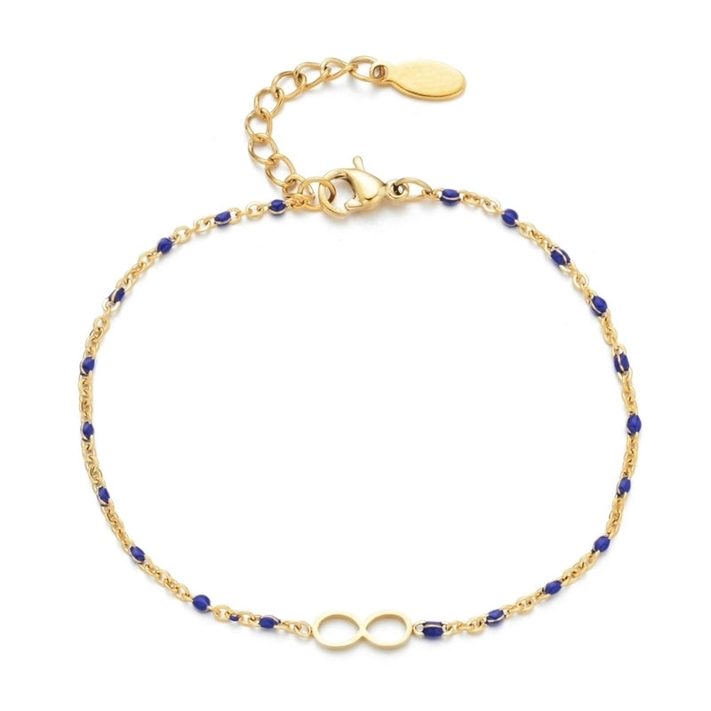 Minimalist Commute Infinity Stainless Steel Enamel Plating Bracelets