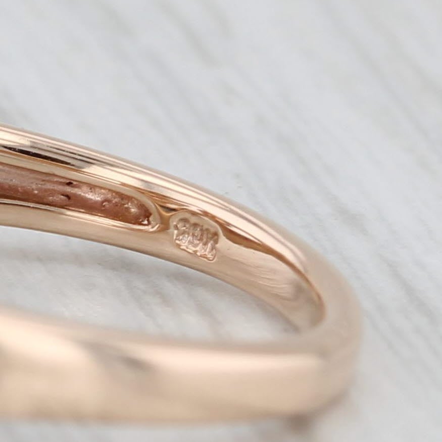 0.26ctw Blue White Diamond Knot Ring 10k Rose Gold Size 6.75