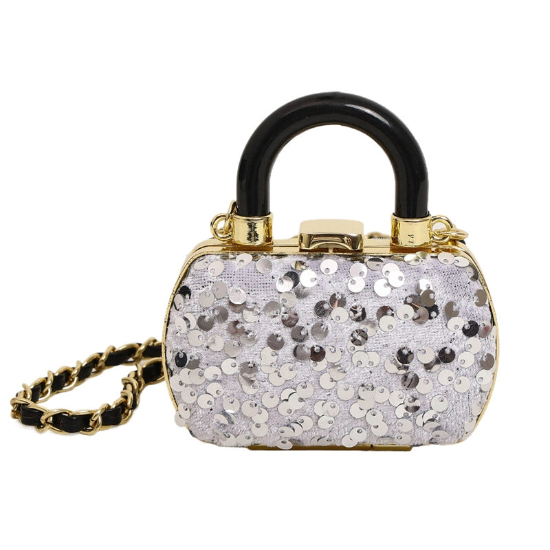Women's Mini Canvas Heart Shape Streetwear Heart-shaped Lock Clasp Shoulder Bag