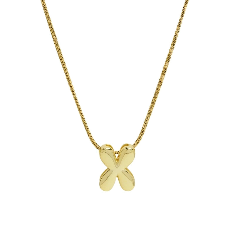2 Pieces Basic Modern Style Classic Style Letter 304 Stainless Steel Brass Plating Pendant Necklace