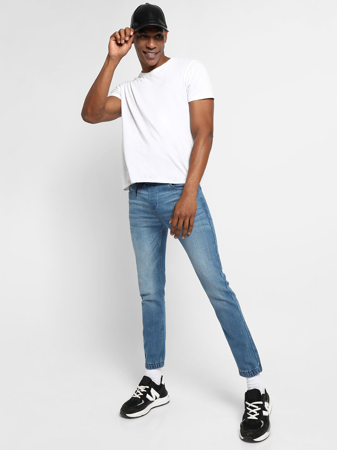 Cinched Hem Denim Jeans