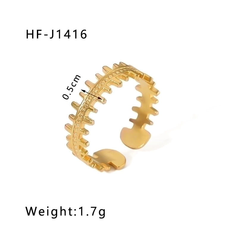 Stainless Steel 18K Gold Plated Modern Style Plating Geometric Open Rings