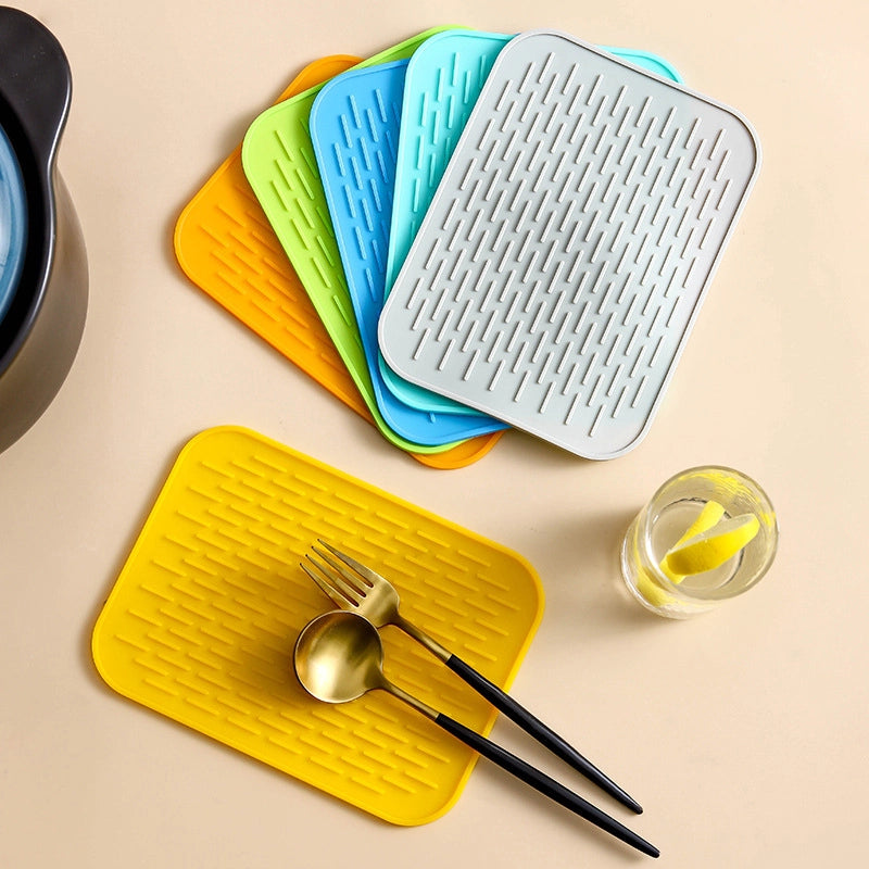 Heat Insulation Mat Household Non-Slip And Durable Silicone Mat Dining Table Drain Mat Coaster Plate Mat Waterproof Rapeseed Mat Bowl Mat