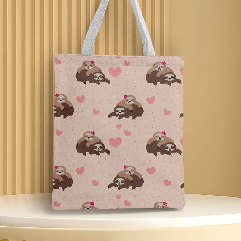 Women's Medium Canvas Animal Basic Classic Style Square Open Canvas Bag