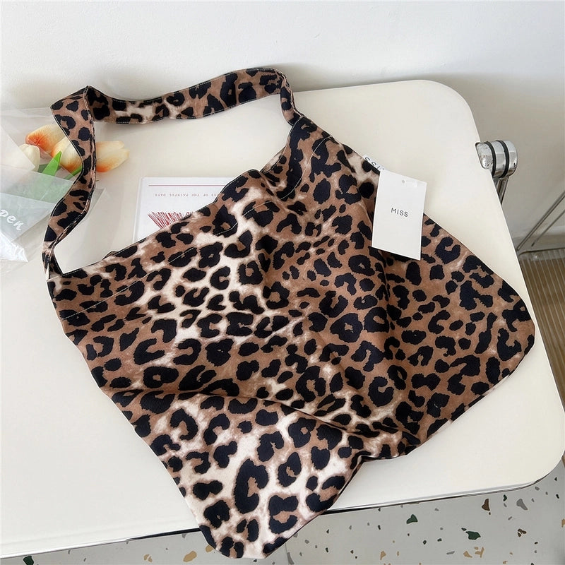 Women's Medium Polyester Flower Leopard Sexy Pillow Shape Open Underarm Bag
